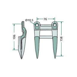 Forged double bayonet Gopart John Deere Z11228