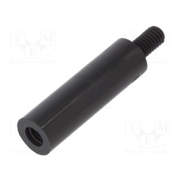 10 pcs x DREMEC - 287RDX26 - Screwed spacer sleeve, cylindrical, polyamide, M4, M4, 26mm, black