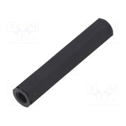 10 pcs x DREMEC - 189X55 - Screwed spacer sleeve, hexagonal, polyamide, M6, L: 55mm, black