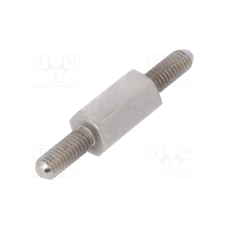 10 pcs x DREMEC - 414X10 - Screwed spacer sleeve, 10mm, Ext.thread: M3, hexagonal, brass