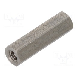 10 pcs x DREMEC - 146X25 - Screwed spacer sleeve, 25mm, Int.thread: M4, hexagonal