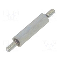 10 pcs x DREMEC - 422X18 - Screwed spacer sleeve, 18mm, Ext.thread: M2,5, hexagonal, steel