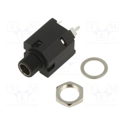 1 pcs x AMPHENOL - ACJS-MIV-3 - Socket, Jack 6,3mm, female, stereo, ways: 3, straight, THT, tinned