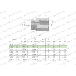 Metric differential sleeve m14x1 5 08lxm12x1 5 2x