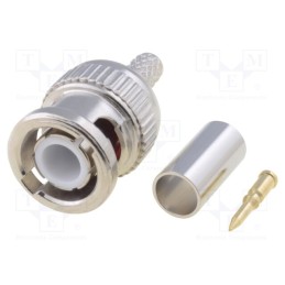 1 pcs x ADAM TECH - RF1-03-D-01-50 - Plug, BNC, male, straight, 50Ω, crimped, for cable, POM, gold-plated