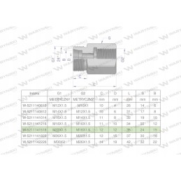 Metric differential sleeve m22x1 5 15lxm18x1 5 2x