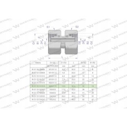 Metric hydraulic connector aa m26x1 5 18l