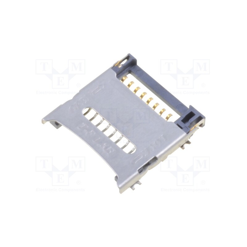 1 pcs x ADAM TECH - MCSP-R-08-A-SG-HC-T/R - Connector: for cards, microSD, with hinged cover, SMT, gold flash