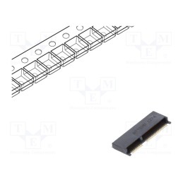 1 pcs x ATTEND - 123A-21E00 - Connector: M.2 (NGFF), horizontal, SMT, gold flash, PIN: 67, 0.5A