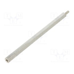 10 pcs x DREMEC - 215X95 - Screwed spacer sleeve, 95mm, Int.thread: M3, Ext.thread: M3, brass