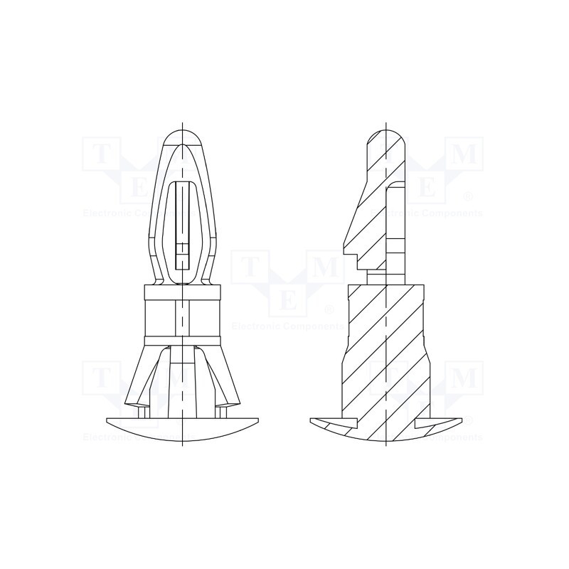 10 pcs x DREMEC - 8G820V42024 - Assembly stud, polyamide 66, L: 15.9mm, latch/latch, natural