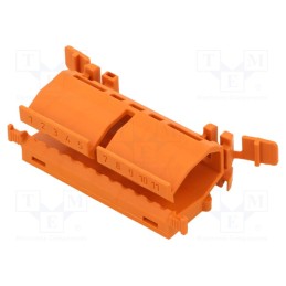 1 pcs x WAGO - 222-500 - Mounting adapter, orange, 222, TS35