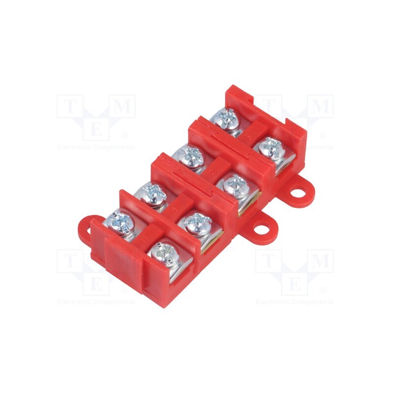 1 pcs x PAWBOL - E.4002R - Terminal block, screw terminal, 1.5÷4mm2, 380V, ways: 4, red