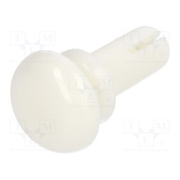 10 pcs x DREMEC - 8G4013.0X5.0W - Rivet, polyamide, L.rivet: 6.5mm, Panel cutout diam: 3.1mm, white
