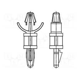 10 pcs x DREMEC - 8G813V40367 - PCB distance, polyamide, L: 15.9mm, snap fastener, natural
