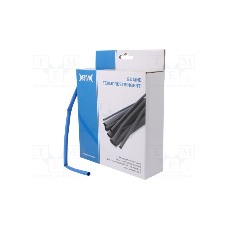 1 rol x BM GROUP - GBS064MBL - Heat shrink sleeve, glueless, 2: 1, 6.4mm, L: 9m, polyolefine