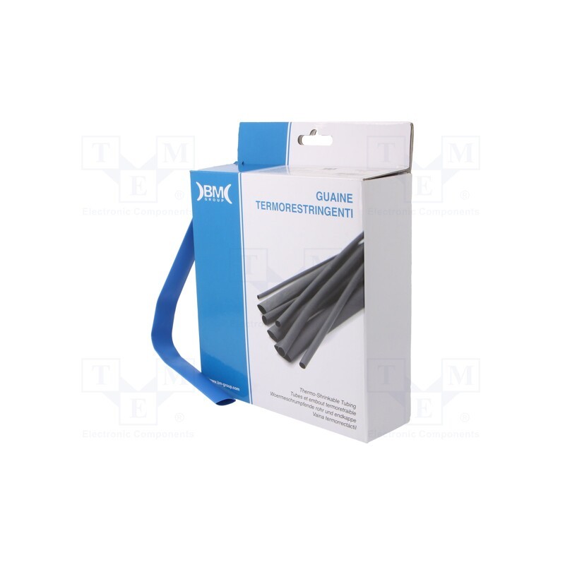 1 rol x BM GROUP - GBS127MBL - Heat shrink sleeve, glueless, 2: 1, 12.7mm, L: 6m, polyolefine