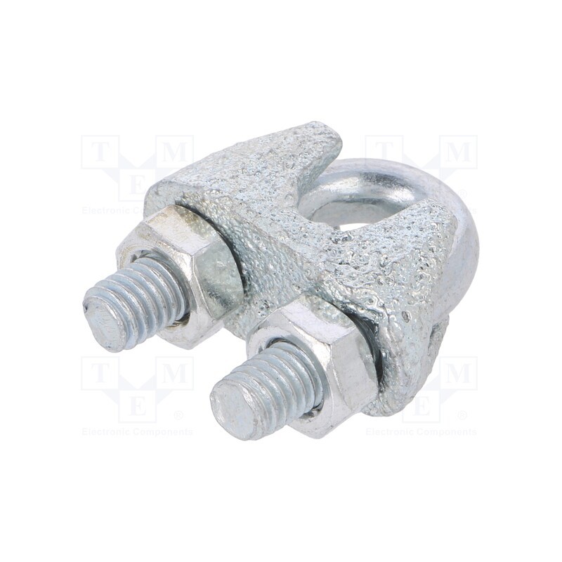 10 pcs x DROMET - ZL.8 - Rope clamp wire, steel, for rope, Ørope: 8mm, zinc, DIN 741