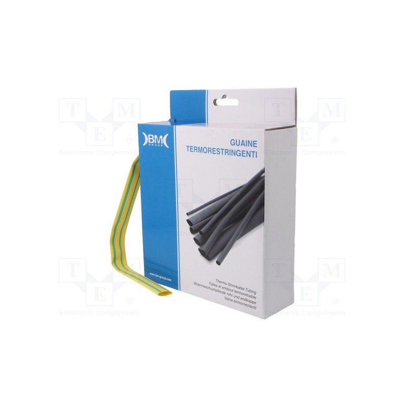 1 rol x BM GROUP - GBS127MGV - Heat shrink sleeve, glueless, 2: 1, 12.7mm, L: 6m, polyolefine