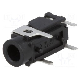 1 pcs x LUMBERG - 1503 08 - Socket, Jack 3,5mm, female, stereo, ways: 3, angled 90°, on PCBs