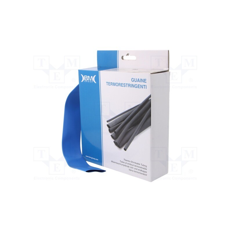 1 rol x BM GROUP - GBS254MBL - Heat shrink sleeve, glueless, 2: 1, 25.4mm, L: 3.5m, polyolefine