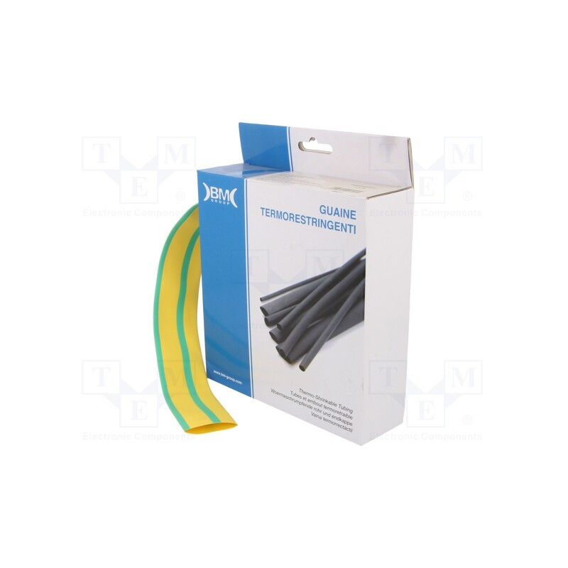 1 rol x BM GROUP - GBS254MGV - Heat shrink sleeve, glueless, 2: 1, 25.4mm, L: 3.5m, polyolefine