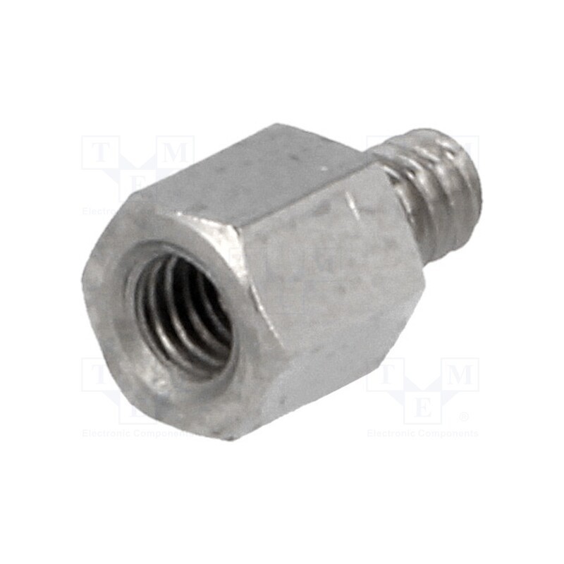 10 pcs x DREMEC - 2130X05/4 - Screwed spacer sleeve, 5mm, Int.thread: M3, Ext.thread: UNC4-40