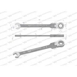 10 mm open-end wrench with 72 teeth ratchet