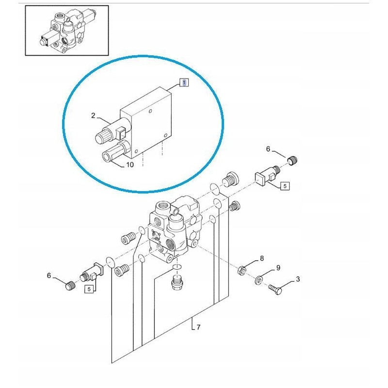 Hydraulic valve new holland 9831828 cnh