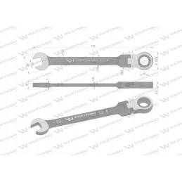 12 mm open-end wrench with 72 teeth ratchet