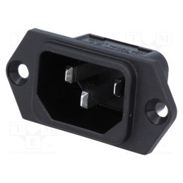 1 pcs x SCHURTER - 6100.31 - Connector: AC supply, socket, male, 10A, 250VAC, IEC 60320, C14 (E)