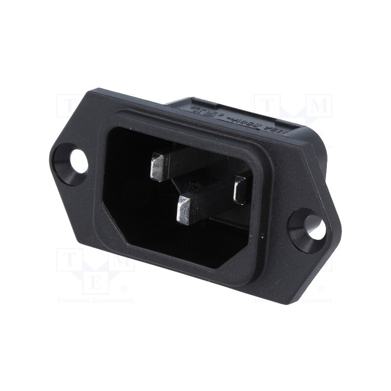 1 pcs x SCHURTER - 6100.31 - Connector: AC supply, socket, male, 10A, 250VAC, IEC 60320, C14 (E)