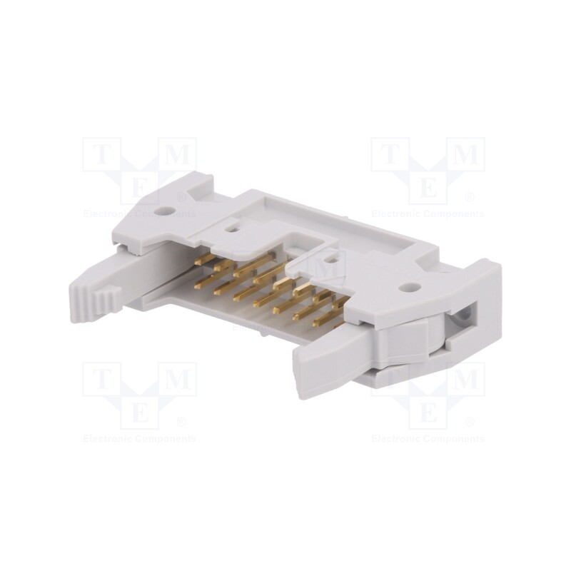 1 pcs x Amphenol Communications Solutions - 71918-116LF - Socket, IDC, male, PIN: 16, straight, with ejector, THT, 2.54mm, grey