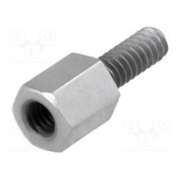 10 pcs x DREMEC - 2130X06/8 - Screwed spacer sleeve, 6mm, Int.thread: M3, Ext.thread: UNC4-40