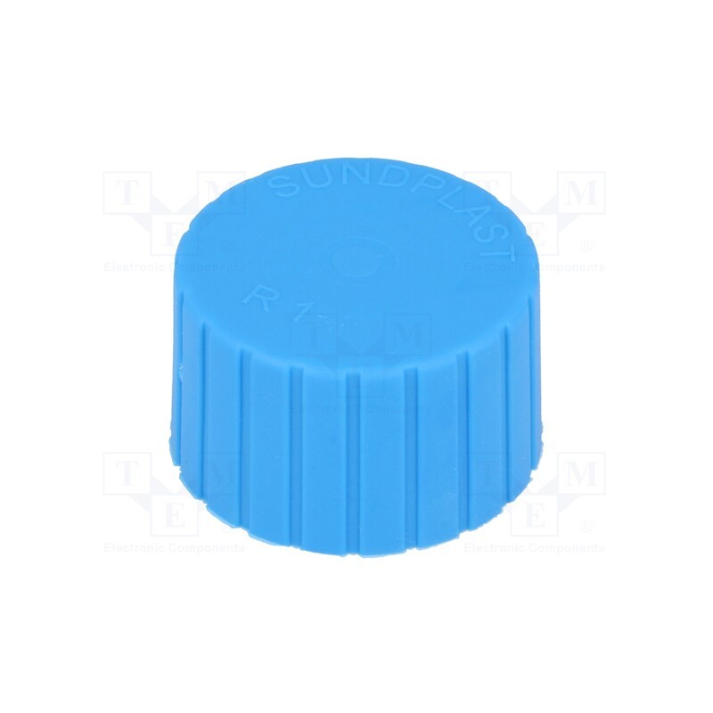10 pcs x SUNDPLAST - 40015-02 -AS - Cap, Body: blue, Øint: 15.6mm, H: 14mm, push-in, SafeCAP, round