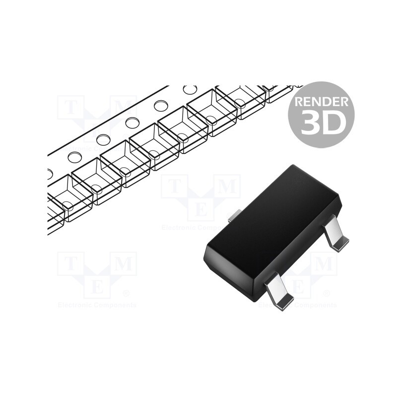 25 pcs x DIOTEC SEMICONDUCTOR - BZX84C18 - Diode: Zener, 0.3W, 18V, SMD, , SOT23, single diode