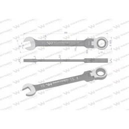 15 mm open-end wrench with 72 teeth ratchet