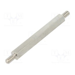 10 pcs x DREMEC - 416X50 - Screwed spacer sleeve, 50mm, Ext.thread: M4, hexagonal, brass