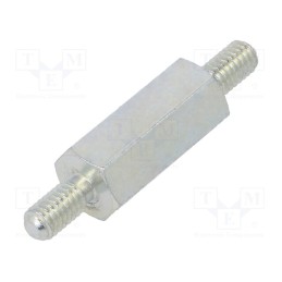 10 pcs x DREMEC - 427X18 - Screwed spacer sleeve, 18mm, Ext.thread: M4, hexagonal, steel
