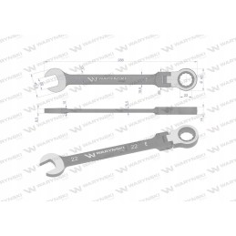 22 mm open-end wrench with 72 teeth ratchet