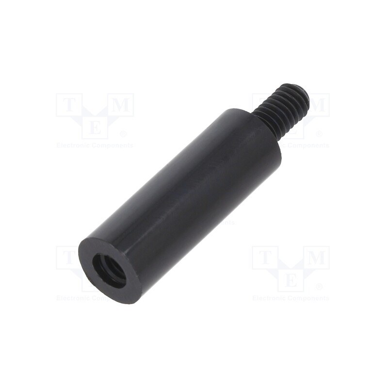 10 pcs x DREMEC - 287RDX22 - Screwed spacer sleeve, cylindrical, polyamide, M4, M4, 22mm, black