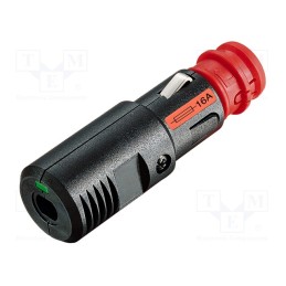 1 pcs x PRO CAR - 67722110 - Cigarette lighter plug, screw terminal, 16A, Sup.volt: 12÷24VDC
