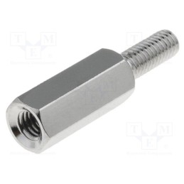 10 pcs x DREMEC - 214X05 - Screwed spacer sleeve, 5mm, Int.thread: M3, Ext.thread: M3, brass