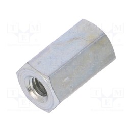 10 pcs x DREMEC - 125X10 - Screwed spacer sleeve, 10mm, Int.thread: M3, hexagonal, steel