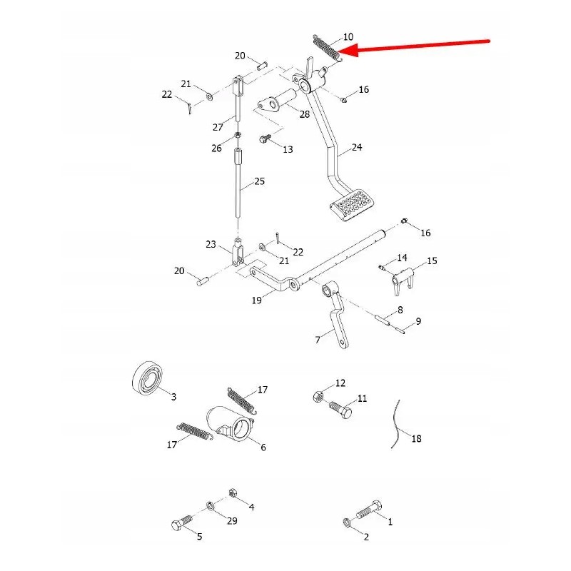 Td800 43 01 pedal spring