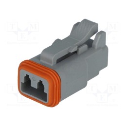 1 pcs x AMPHENOL - AT06-2S - Connector: wire-wire, AT, female, plug, for cable, PIN: 2, grey, IP67