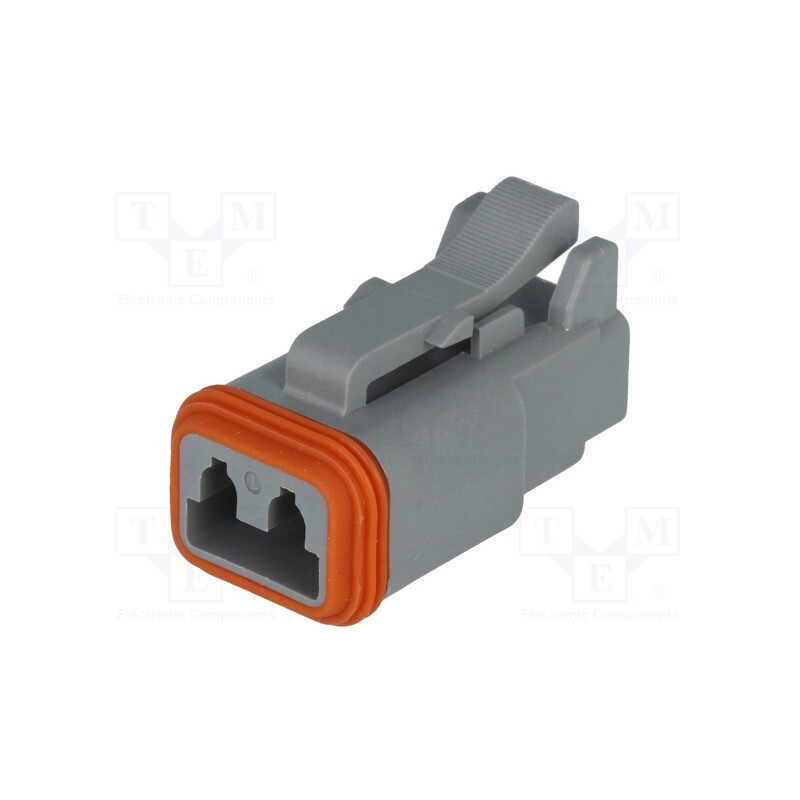 1 pcs x AMPHENOL - AT06-2S - Connector: wire-wire, AT, female, plug, for cable, PIN: 2, grey, IP67