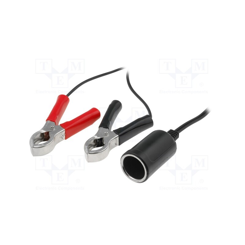 1 pcs x SCI - A13-40A23A1 - Car lighter socket, battery clamps,leads 500mm, 5A, black