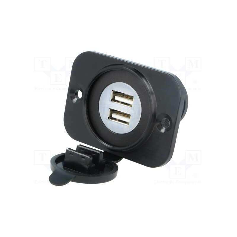 1 pcs x SCI - A13-194BPS-BB3 - USB power supply, USB A socket x2, Sup.volt: 12÷24VDC, 5V/2.1A