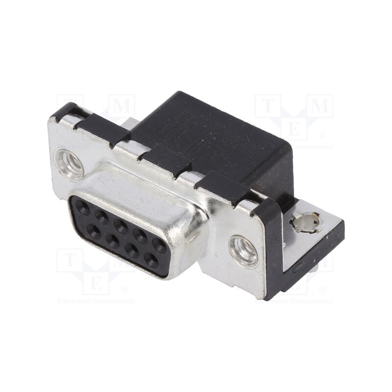 1 pcs x Amphenol Communications Solutions - LD09S13A4GX00LF - D-Sub, PIN: 9, socket, female, on PCBs,PCB snap, angled 90°, THT